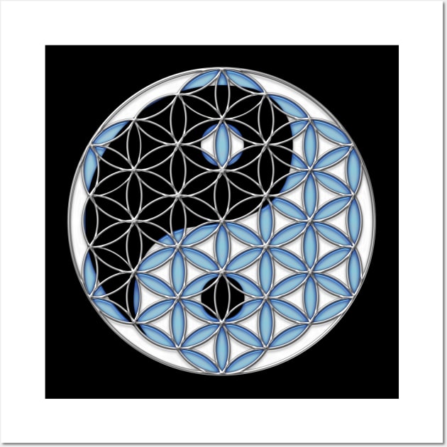 Geometric Yin Yang - Tree of Life Wall Art by MellowGroove